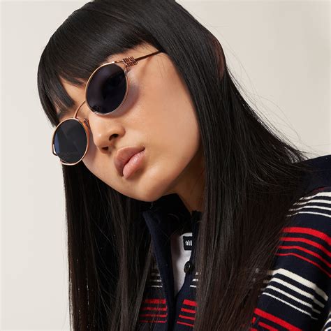 miu miu smu 52y|Blue Lenses Miu Miu Logo Sunglasses .